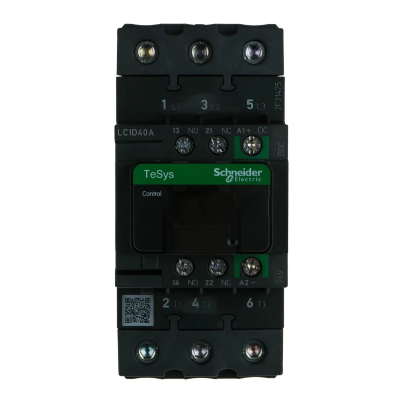 Schneider Electric TeSyS D 3-Pole Contactor, 24V DC Coil, 40A, 18.5 kW, 690V AC LC1D40ABBE