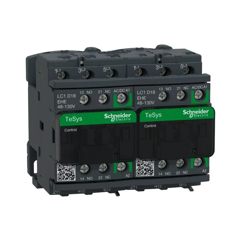 Schneider Electric LC2D Reversing Contactor, 110V AC/DC Coil, 3-Pole, 18A, 7.5 kW, 130V Control Voltage, 3 NO, 690V AC 