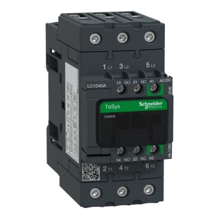 Schneider Electric TeSyS D Contactor 3-Pole 40 A 18.5 kW 110V AC/DC Coil 130V Control Voltage LC1D40AEHE