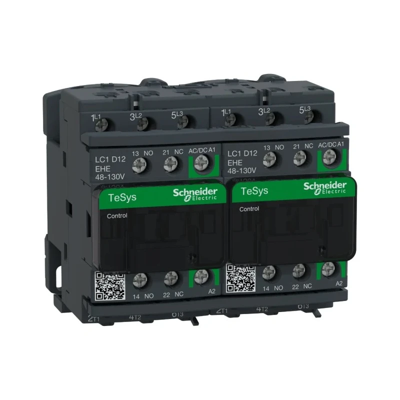 Schneider Electric TeSys D Reversing Contactor, 110V AC/DC Coil, 3-Pole, 12 A, 5.5 kW Power Rating, 130V Control LC2D12EHE