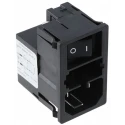 Schurter Panel Mount IEC Connector Male 2 Pole 2 Fuse 1A 125V AC 250 V AC Quick Connect KMF0.2113.11