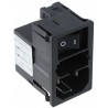Schurter Panel Mount IEC Connector Male 2 Pole 2 Fuse 1A 125V AC 250 V AC Quick Connect KMF0.2113.11