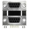 Norcomp Right Angle PCB D-Sub Connector DA-9 DB-9 2.769 mm Pitch Gold Plated Brass Contacts Steel Housing 189-009-513R571