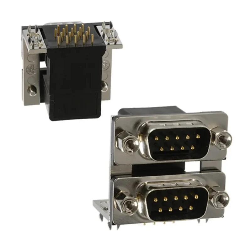 Norcomp Right Angle 189 Series 9 2.769 mm Pitch PCB D-Sub Connector with 4 to 40 Insert 189-009-613R491