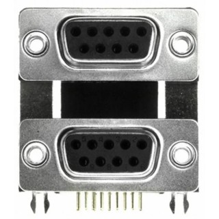Norcomp 189 Series Right Angle PCB D-Sub Connector 9 2.769 mm Pitch with 4 to 40 Insert 189-009-513R491