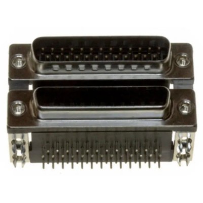 Norcomp 189 Series Right Angle 25 2.769 mm Pitch PCB D-Sub Connector with 4 to 40 Insert 189-025-413R491