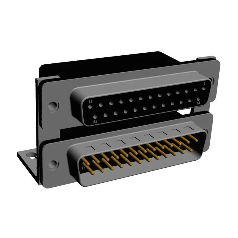 Norcomp Right Angle 25 Contacts 2.769 mm Pitch PCB D-Sub Connector with 4 to 40 Insert 189-025-313R491