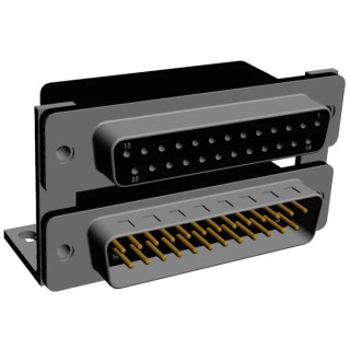 Norcomp Right Angle 25 2.769 mm Pitch PCB D-Sub Connector with 4 to 40 Insert 189-025-313R571