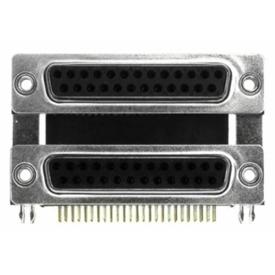 Norcomp Right Angle 25 Contact 2.769 mm Pitch PCB D-Sub Connector Steel Housing Gold Plated Brass Contacts 189-025-513R491