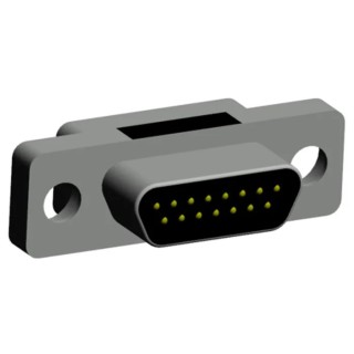 Norcomp 380 Micro-D 15 Way Straight 1.27 mm Pitch Through Hole D-Sub Connector Male 380-015-113L001