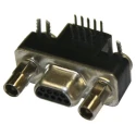 Norcomp MICRO-D 9 Way Right Angle 1.27 mm Pitch Through Hole D-Sub Connector with Board Lock Male 381-009-112L565