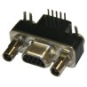 Norcomp MICRO-D 9 Way Right Angle 1.27 mm Pitch Through Hole D-Sub Connector with Board Lock Male 381-009-112L565