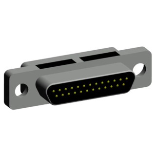 Norcomp 25 Way Straight 1.27 mm Pitch Through Hole Micro-D D-Sub Connector Male 380-025-113L001