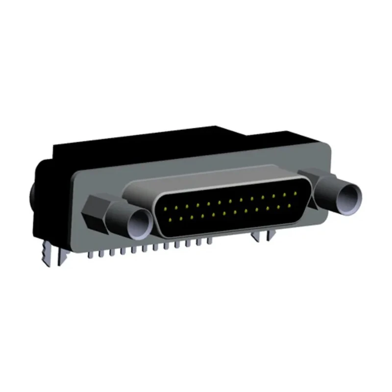 Norcomp MICRO-D 25 Way Right Angle 1.27 mm Pitch Through Hole D-Sub Connector with Board Lock Male 381-025-112L565