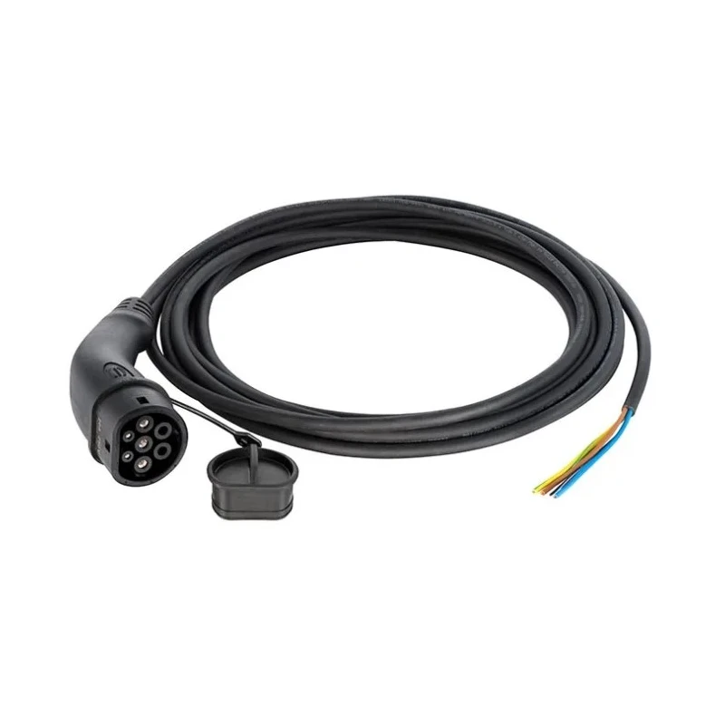 HARTING 20A EV Charging Cable 5 kW 5 m Terminated, Black Sheath, IP44 Protection 8801504004440A1