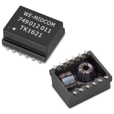 Wurth Elektronik Surface LAN Ethernet Transformer, 1 Output, 350μH Inductance, Surface Mount, 12.7mm Length 9.52mm 749012011