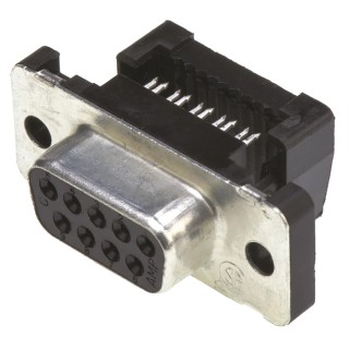 TE Connectivity Amplimite HDF-20 9 Way Right Angle 2.77 mm Pitch Cable D-Sub Connector Female 1658612-4