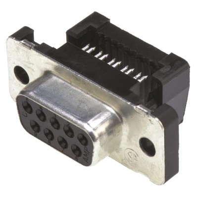 TE Connectivity Amplimite HDF-20 9 Way Right Angle 2.77 mm Pitch Cable D-Sub Connector Female 1658612-4