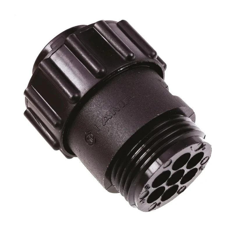 TE Connectivity Circular Connector Cable Mount 7 Contacts Male Plug 250V, Threaded, Thermoplastic Housing 211400-1