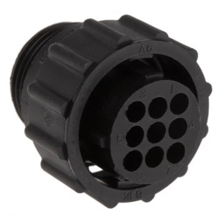 TE Connectivity Circular Connector, 9 Contacts, Cable Mount, Standard Size, Plug Female, CPC Series, 600V, 13A 206708-1