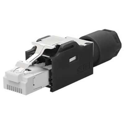 TE Connectivity Cat6a Shielded Industrial RJ45 Male Connector, Cable Mount, Shielded Straight 1 Port 8 Way RJ45 