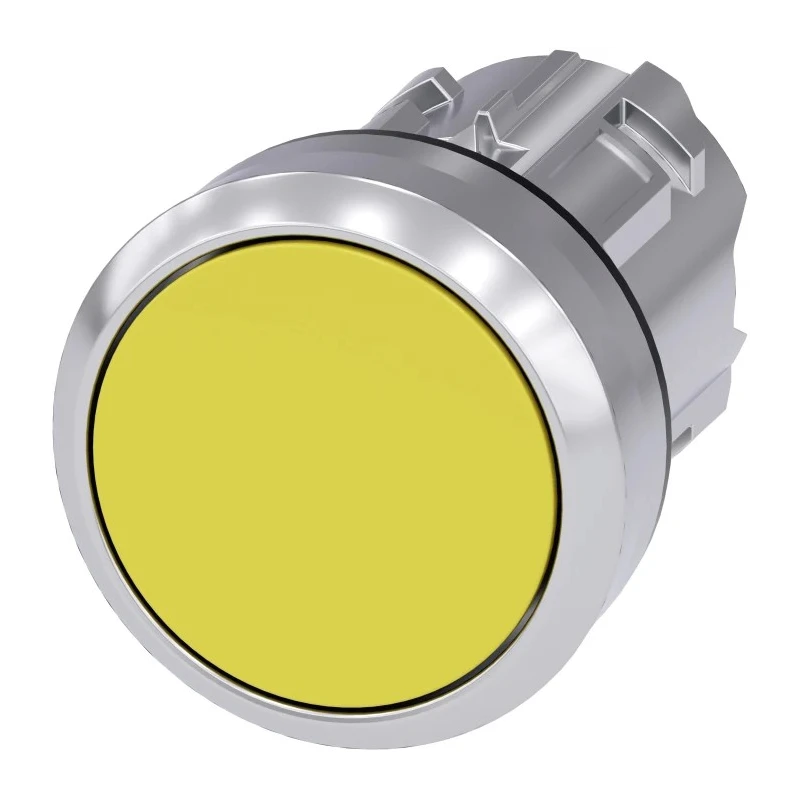 Siemens SIRIUS ACT 3SU10 Series Yellow Momentary Push Button Switch, Round Plastic, 22 mm Cutout, 29.5 mm 3SU1050-0AB30-0AA0