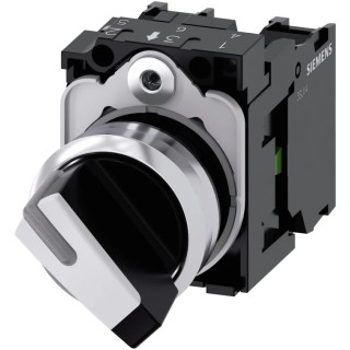 Siemens Short Handle Selector Switch SPDT 22mm Cutout Diameter 2 Positions 3SU1150-2BF60-1MA0