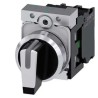 Siemens Short Handle Selector Switch with 2 NO Contact Configuration, 22 mm Cutout Diameter, 3 Positions 3SU1150-2BL60-1NA0