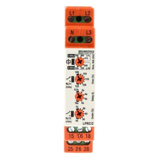 Broyce Control Monitoring Relay, 3 Phase, SPDT Contact, DIN Rail Mount, 243V AC / 540V AC LPRC/2 400V