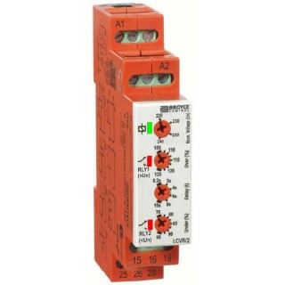 Broyce Control Monitoring Relay, 1 Phase, SPDT Contact Configuration, DIN Rail Mount, 230V AC LCVR/2 230V