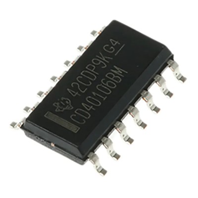 Texas Instruments Schmitt Trigger Input Inverter 6 Elements, 14-Pin SOIC CD40106BM