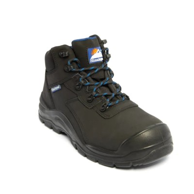 Himalayan Black Composite Toe Capped Unisex Safety Boots Size UK 10 EU 44 Slip Resistant Heat Resistant EN ISO 20345 B4211-10