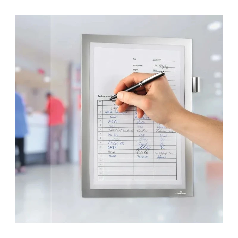 Durable Silver Wall-Mount Polyvinyl Chloride Frame A4 Document Size 323 mm Height 254 mm Width 499323