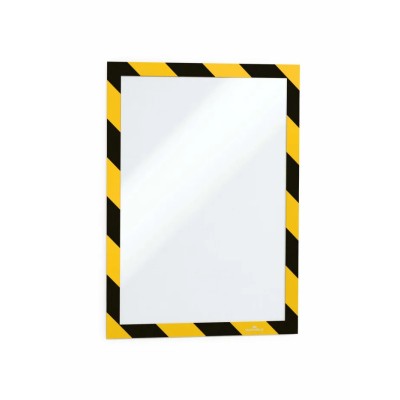 Durable Wall-Mount Adhesive Magnetic A4 Frame Yellow Black Plastic 375mm Height 236mm Width 4944130