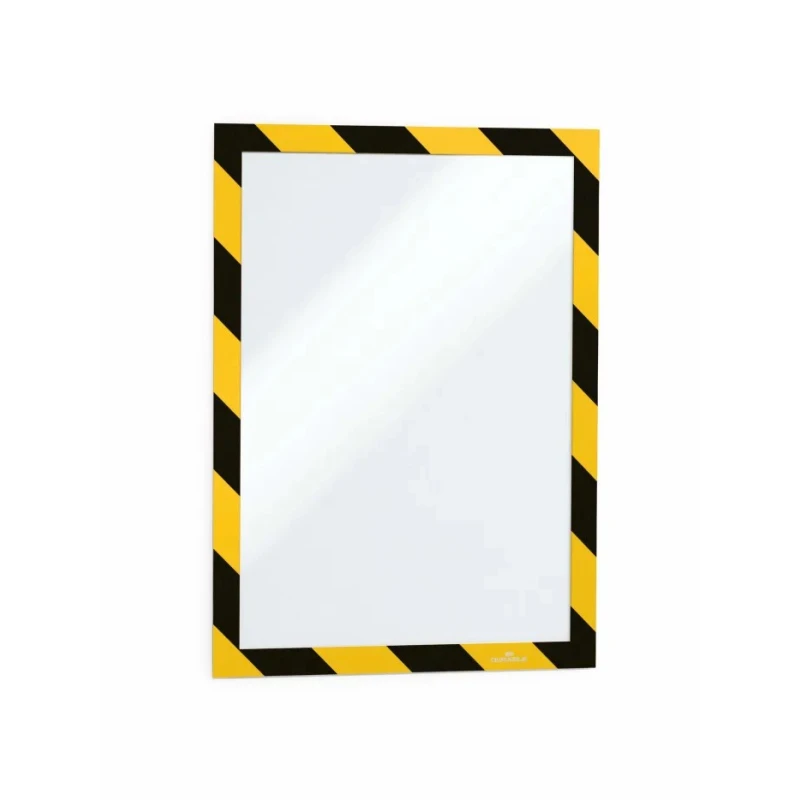 Durable Wall-Mount Adhesive Magnetic A4 Frame Yellow Black Plastic 375mm Height 236mm Width 4944130