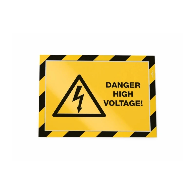 Durable Wall-Mount Adhesive Magnetic A4 Frame Yellow Black Plastic 375mm Height 236mm Width 4944130