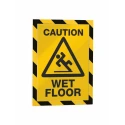 Durable Wall-Mount Adhesive Magnetic A4 Frame Yellow Black Plastic 375mm Height 236mm Width 4944130