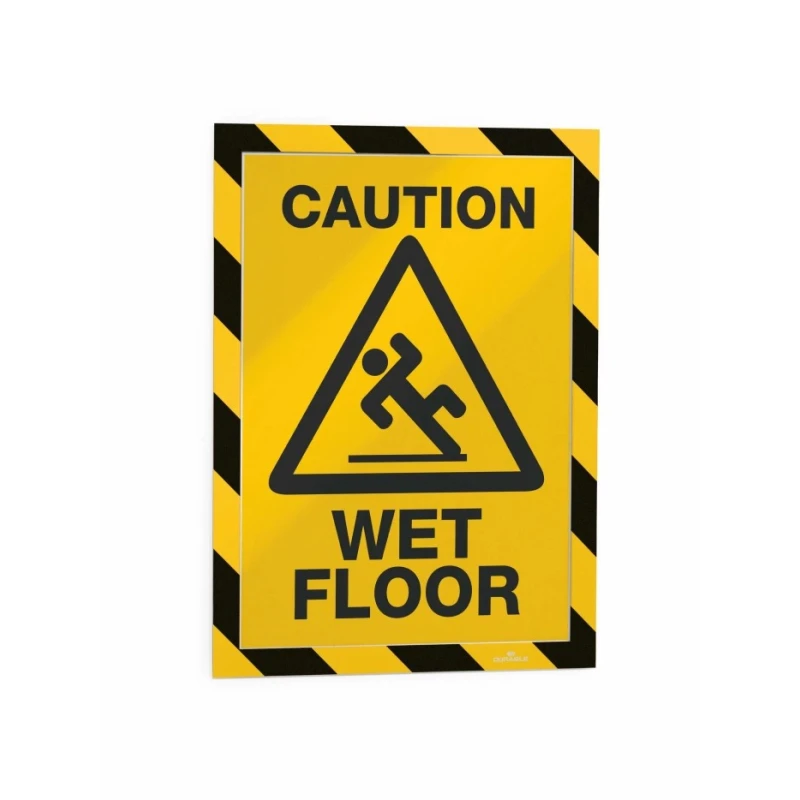Durable Wall-Mount Adhesive Magnetic A4 Frame Yellow Black Plastic 375mm Height 236mm Width 4944130