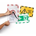 Durable Wall-Mount Adhesive Magnetic A4 Frame Yellow Black Plastic 375mm Height 236mm Width 4944130