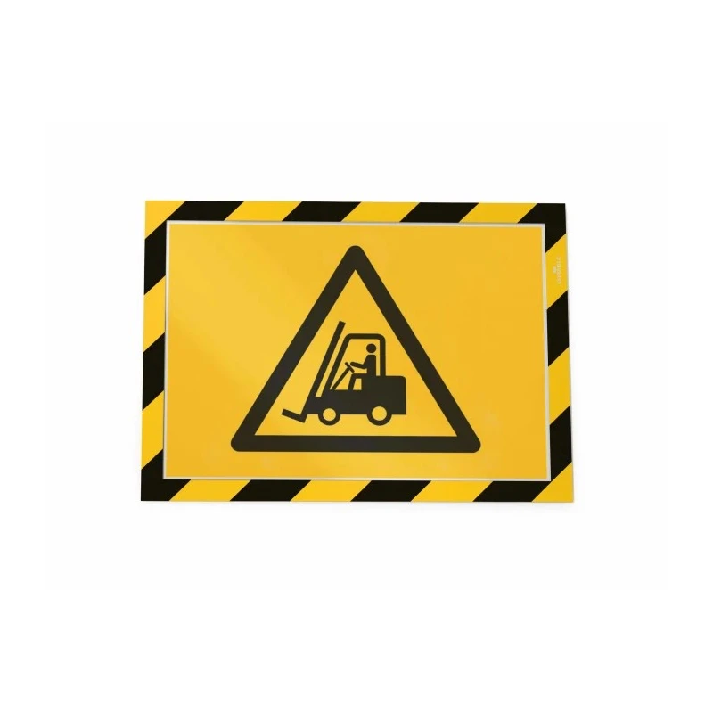 Durable Wall-Mount Adhesive Magnetic A4 Frame Yellow Black Plastic 375mm Height 236mm Width 4944130