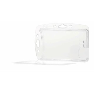Durable Transparent Acrylic Name Badge Card Holder 54mm x 101mm 10 Pack 892419