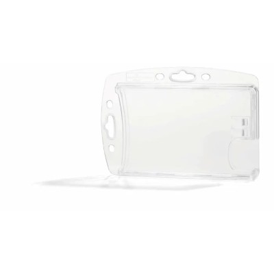 Durable Transparent Acrylic Name Badge Card Holder 54mm x 101mm 10 Pack 892419