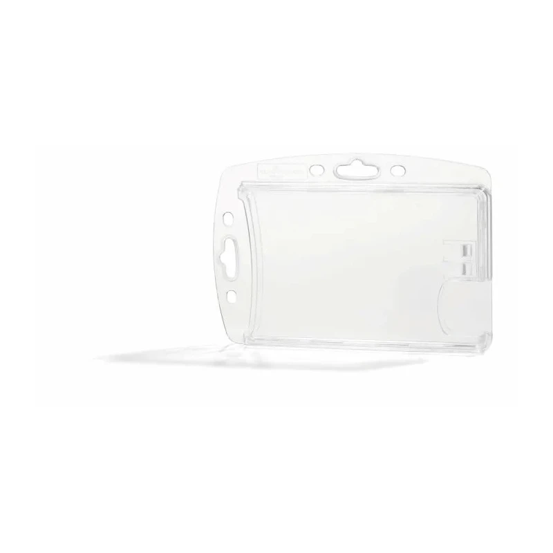 Durable Transparent Acrylic Name Badge Card Holder 54mm x 101mm 10 Pack 892419