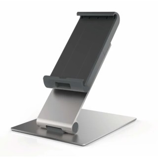 Durable Silver Aluminium Foldable Tablet Stand for 7 to 13 Inch Tablets with Anti-Theft Lock 893023
