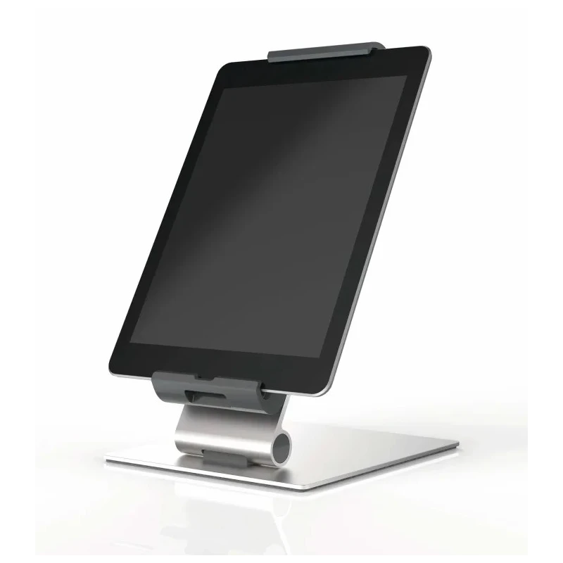 Durable Silver Aluminium Foldable Tablet Stand for 7 to 13 Inch Tablets with Anti-Theft Lock 893023