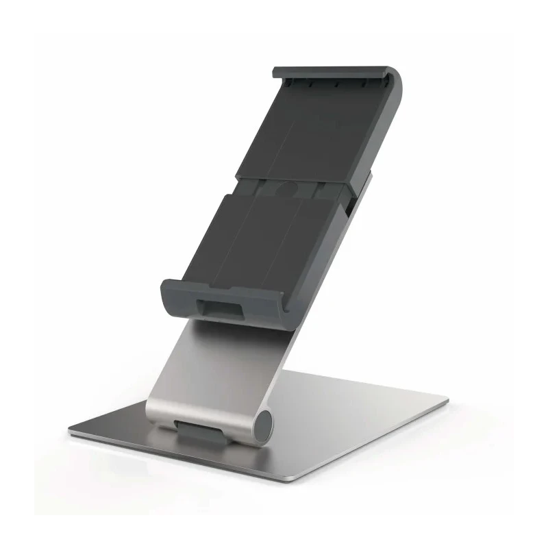 Durable Silver Aluminium Foldable Tablet Stand for 7 to 13 Inch Tablets with Anti-Theft Lock 893023