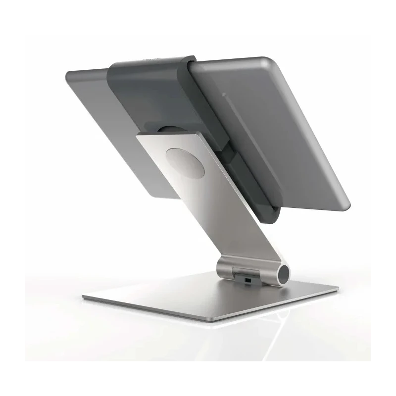 Durable Silver Aluminium Foldable Tablet Stand for 7 to 13 Inch Tablets with Anti-Theft Lock 893023