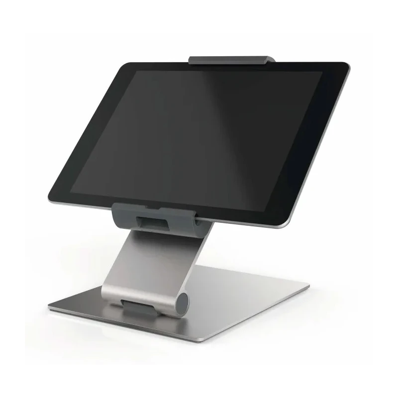 Durable Silver Aluminium Foldable Tablet Stand for 7 to 13 Inch Tablets with Anti-Theft Lock 893023