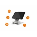 Durable Silver Aluminium Foldable Tablet Stand for 7 to 13 Inch Tablets with Anti-Theft Lock 893023