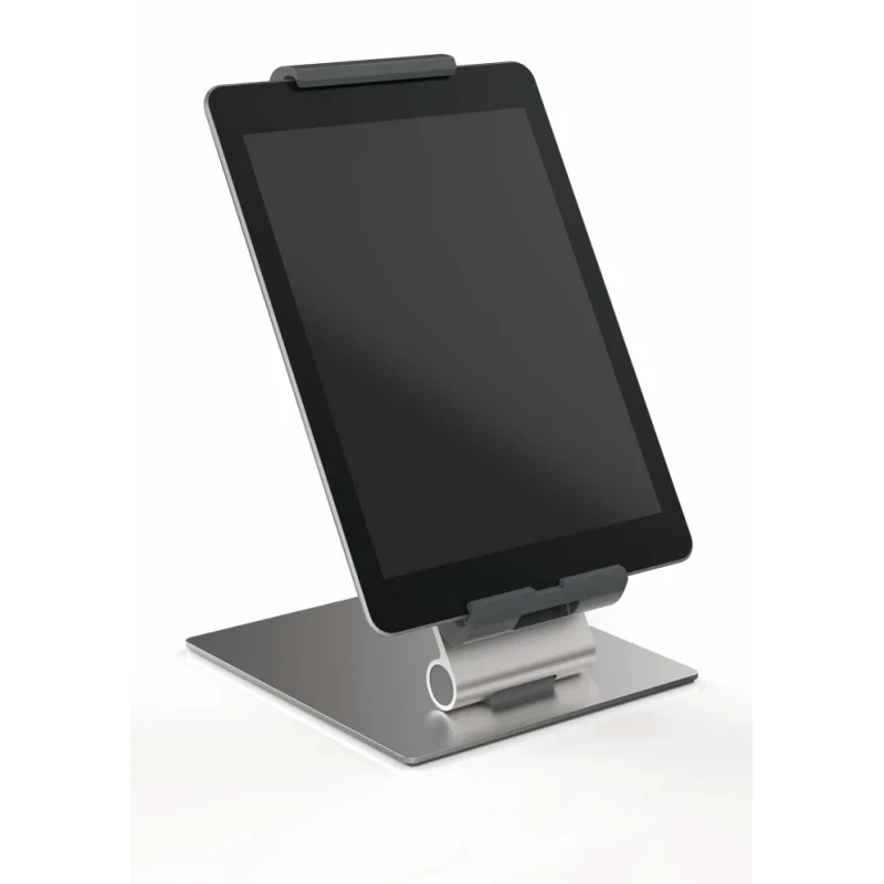 Durable Silver Aluminium Foldable Tablet Stand for 7 to 13 Inch Tablets with Anti-Theft Lock 893023